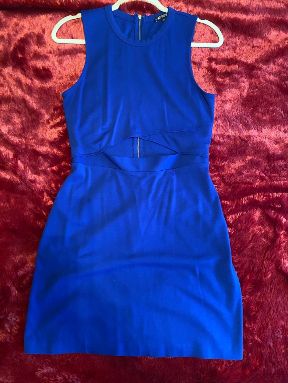 Express Cobalt Blue Sleeveless Cutout Mini Dress